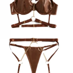 Two piece set in brown