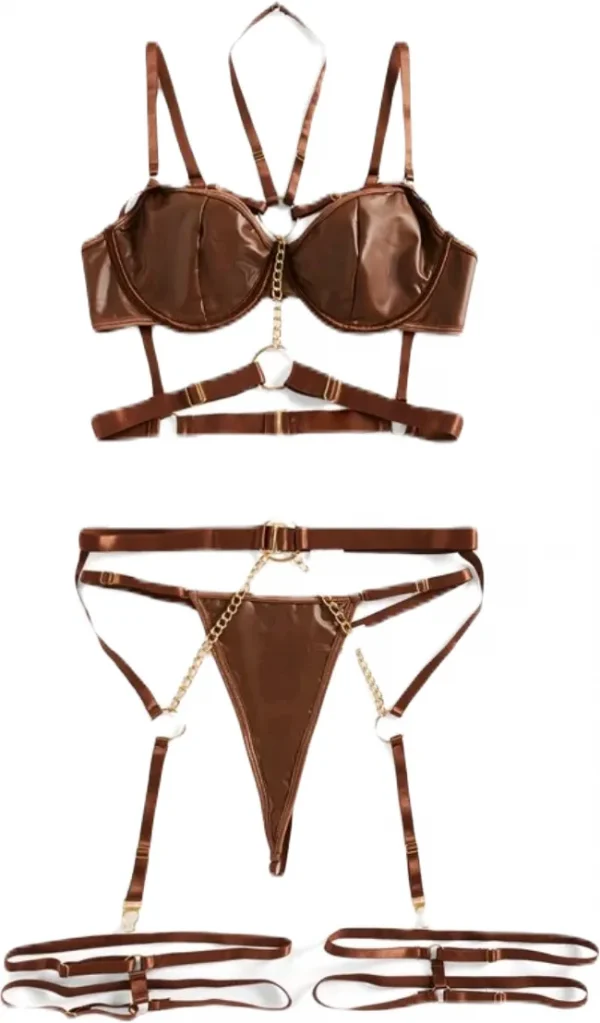 Two piece set in brown