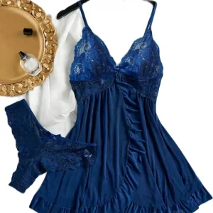 Blue dress with blue panty