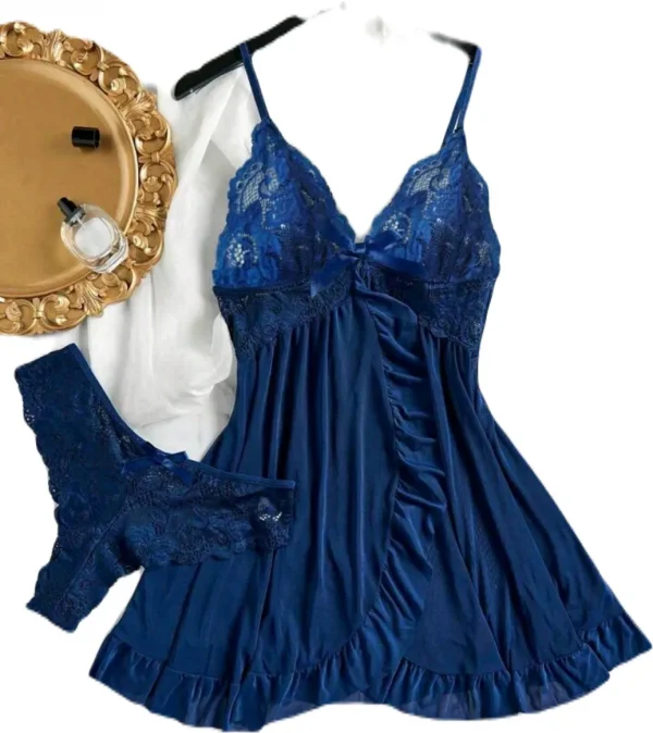 Blue dress with blue panty