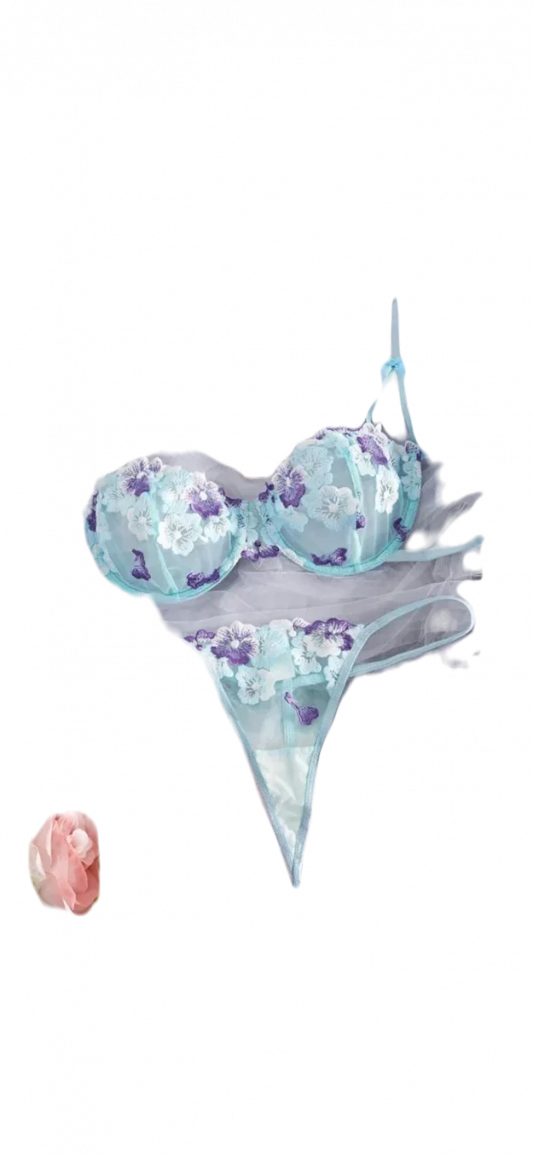 two piece floral blue set