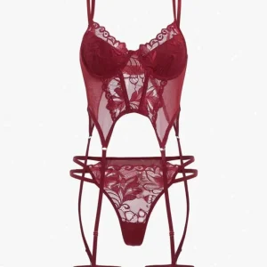 One piece set in burgundy