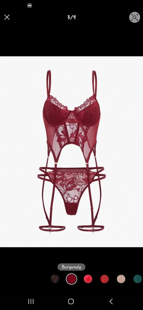 One piece set in burgundy