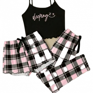 Top with shorts and pants set