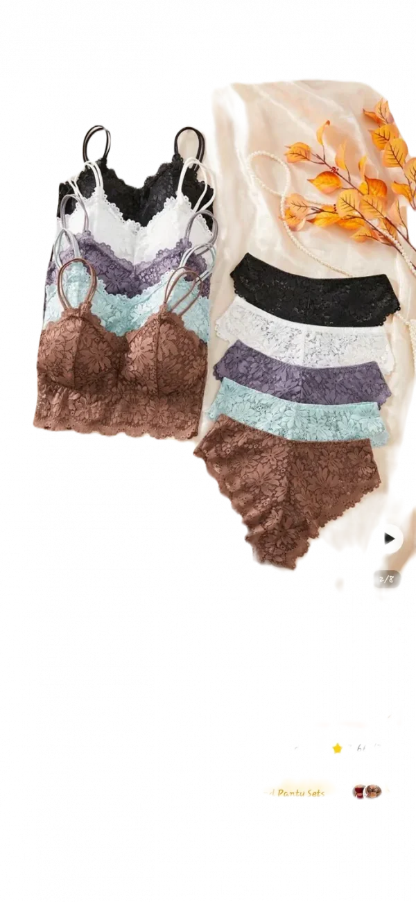 5 set tube top with chest pad and panty